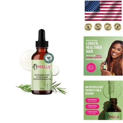 Moisture-Rich Rosemary Mint Hair Oil - Effective Dry Scalp & Frizz Treatment