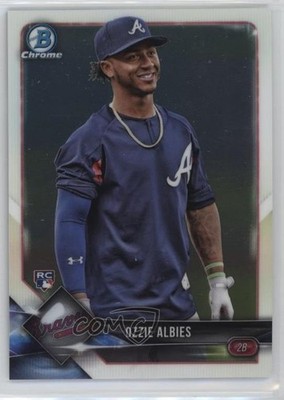 2018 Bowman Chrome Rookie Variation Ozzie Albies (Blue Warm-Up Shirt) #92 1d9e