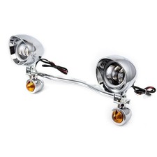 Motorcycle Auxiliary Light 4 inch Fog Lamp Headlight Chrome LED Front Head