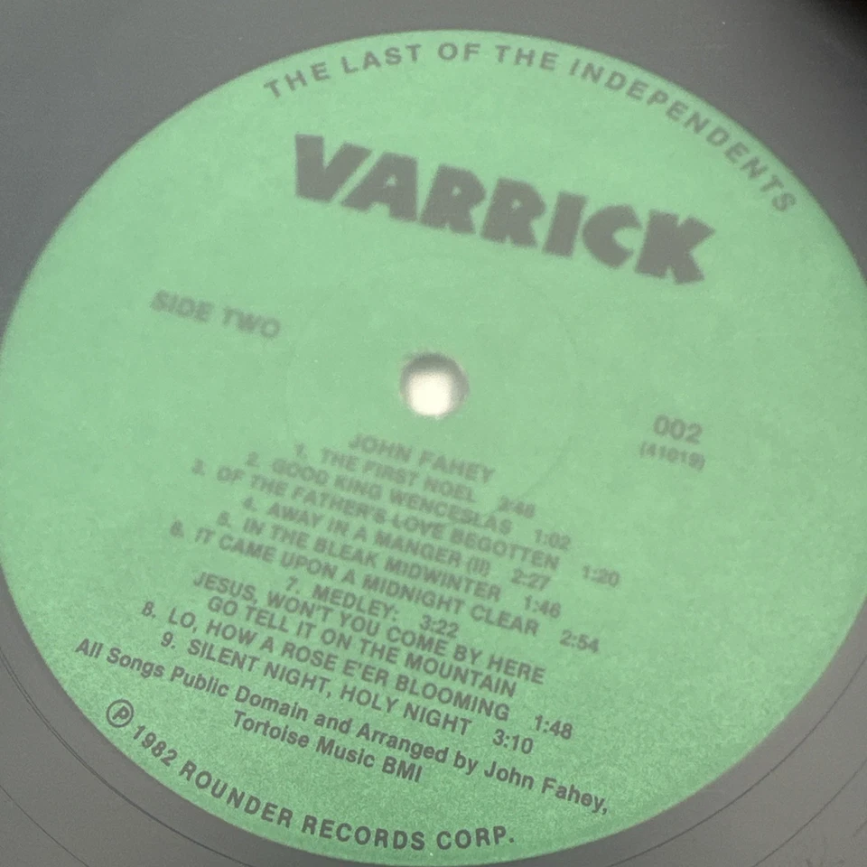 John Fahey - Christmas Guitar Volume One 1982 US 1st Press (NM) Ultrasonic Clean Foto 3 de 4