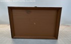 Vintage Max Klein Ornate Plastic Faux Wood Finish Brown Sewing Storage Box — photo 8