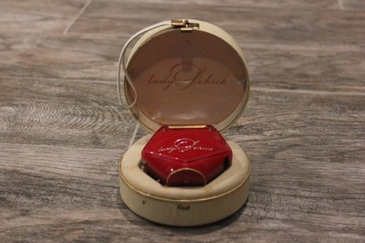 Vintage WORKING Lady Schick Electric Razor Shaver. Deep Red w Hatbox Case! VGVC!