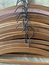 Lot of 16 Vintage 1930s-1950s Wooden Pant Hangers For Crafts Crochet