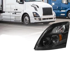 Faros LED Delanteros Para Volvo VNL 2004-2014 Negro Estilo Fábrica Luz Alta/Baja