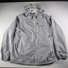 Women's New Balance Jacket Lightweight Windbreaker Gray Full Zip Running Size XL