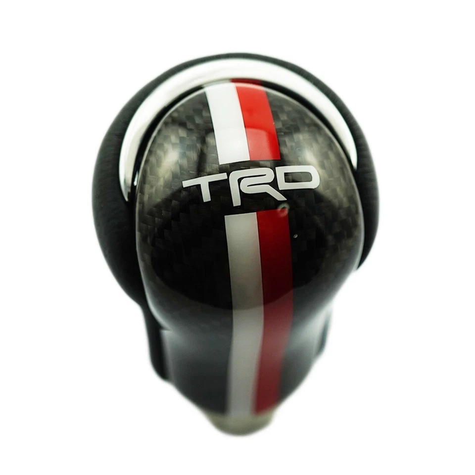 HILUX REVO 2015-19 CARBON FIBER SHIFT KNOB M/T RED-WHITE LINE Foto 3 de 4