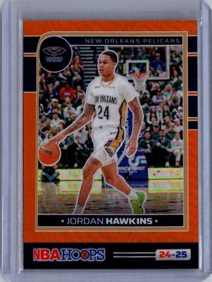 2024-25 Hoops #109 Jordan Hawkins Premium Prizms Orange #/199