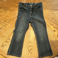 The Children's Place Boys Size 5 Bootcut Jeans Adjustable Waist Dark Blue Denim