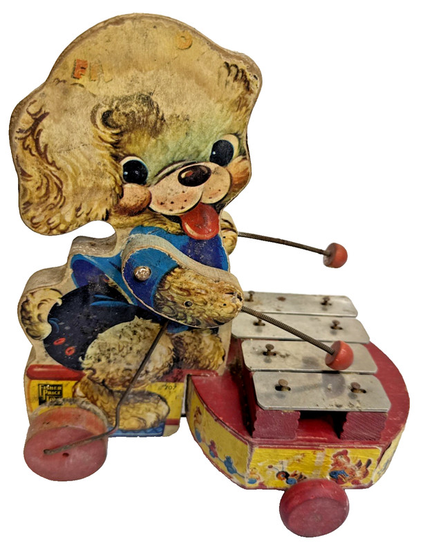 Vintage FIDO ZILO Fisher Price #707 Wooden Pull Toy Xylophone