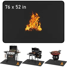 76x51’’ Large Under Grill Mats for Outdoor Grill Double-Sided Fireproof BBQ Mat