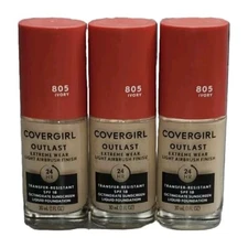 Covergirl Outlast Extreme Wear 3-in-1 Foundation 805 Ivory 1oz Ea 3pcs Read