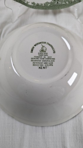 Enoch Wedgwood Tunstall Ltd Kent Green Round Serving Vegetable Bowl Set Of 2 - Picture 4 of 6