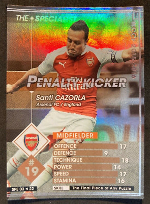 2015-16 Panini WCCF Specialist Pen. Kicker Santi Cazorla Arsenal refractor card 