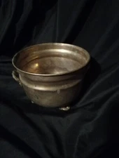 Vintage Brass Bronze Copper Cauldron Pot Footed Small Planter. Made In India