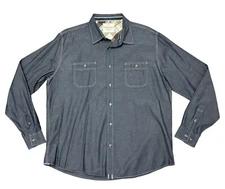 Weatherproof Vintage Shirt Mens Size XL Button Denim Blue Chambray Gorpcore