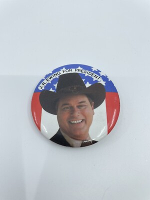 Vintage 1980 J.R. Ewing for President Pin Button Dallas TV Star X1