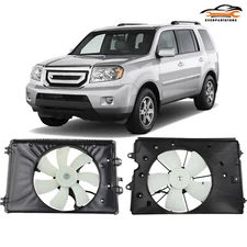 For 2009-2015 Honda Pilot 2 Pcs Electric Radiator Condenser Cooling Fan Assembly