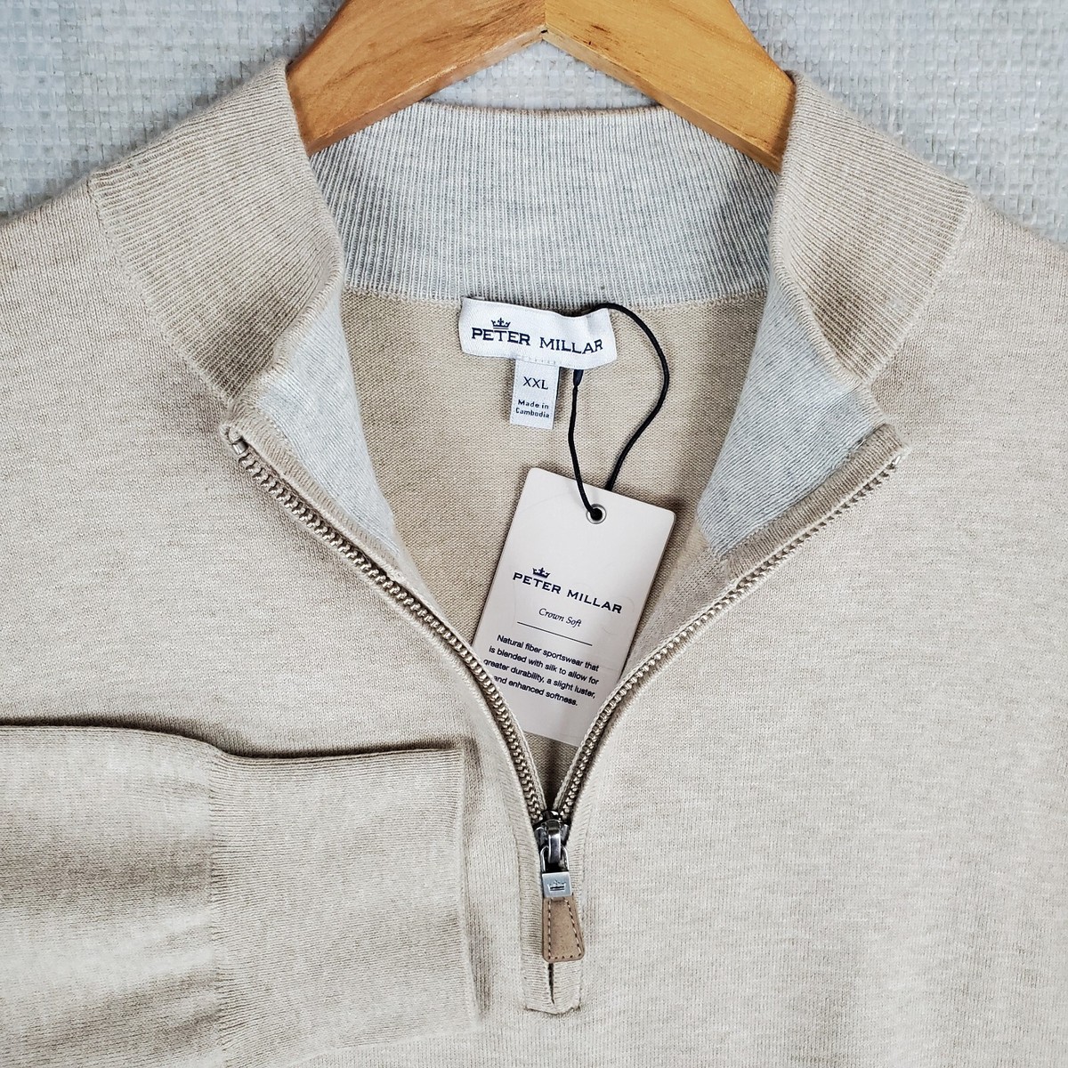 PETER MILLAR NEW $165 Size 2XL Cotton/Silk/Cashmere Mens 1/4 Zip