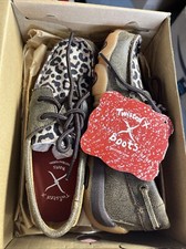 Twisted X Casual Shoes Girls Leopard Leather Distressed YDM0028 Size 13