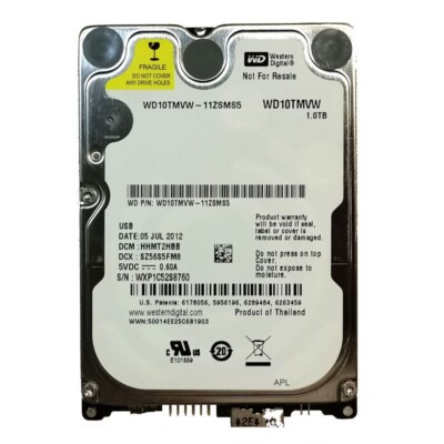 Western Digital 1TB WD10TMVW-11ZSMS5 2.5'' USB 3.0 Portable External HDD Drive
