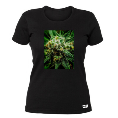 EAKS  Damen Girlie T-Shirt Motiv: ''Hemp Plant'' Hanfpflanze Cannabispflanze Weed