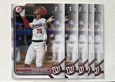 LOT OF 5 2022 BOWMAN DRAFT - ELIJAH GREEN - 1ST BASE PAPER - BD-23 NATIONALS
