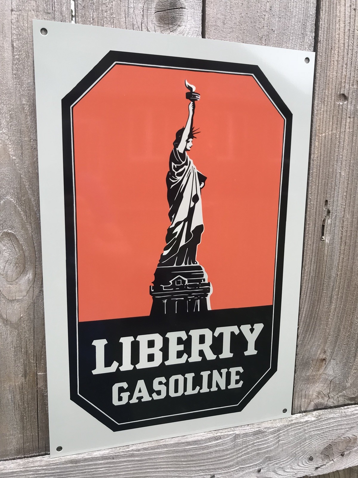 Rare Liberty Gasoline reproduction sign oil gas garage