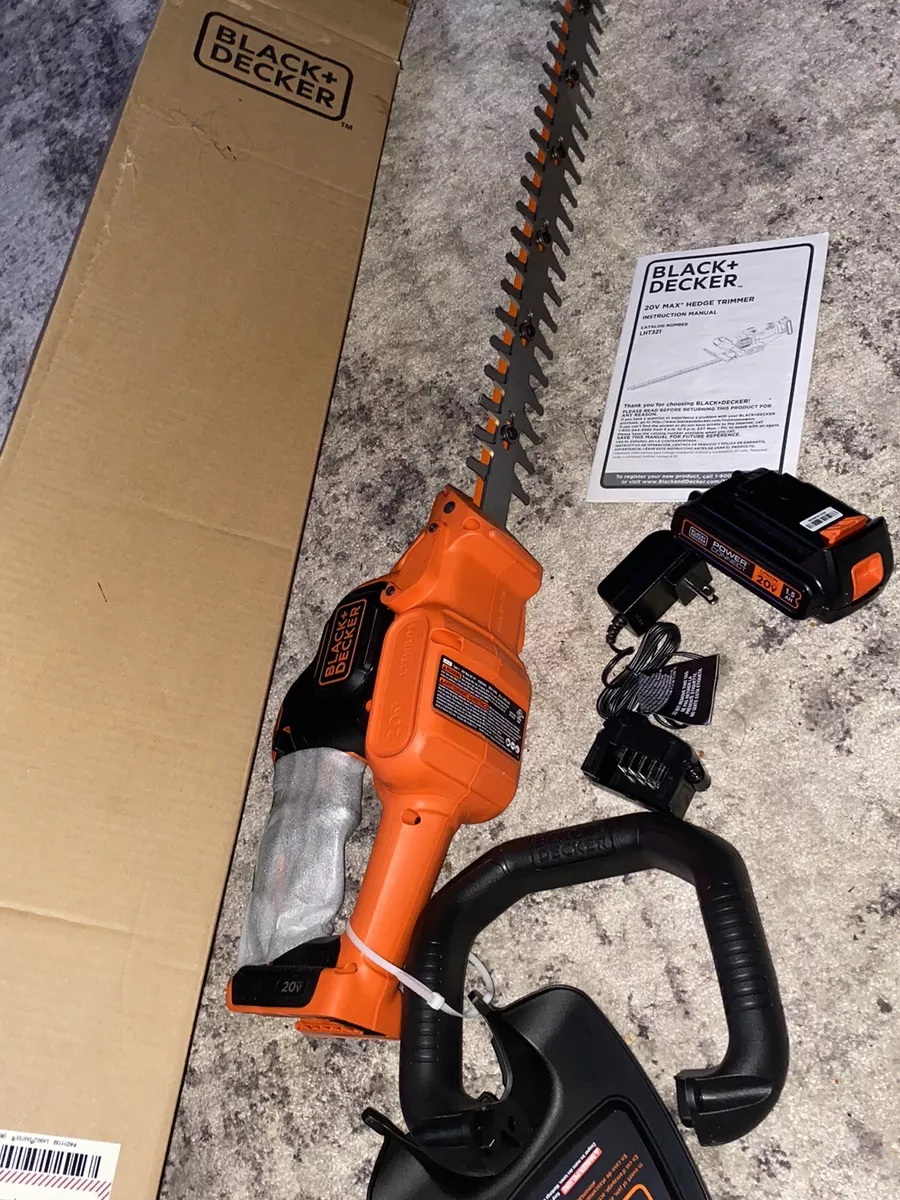 BLACK+DECKER 20V Cordless Hedge Trimmer Kit (LHT321FF) Brand New