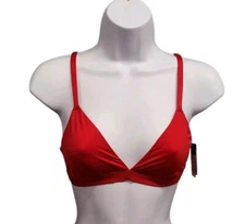 GAP Gap Body Womens Large Red Super Stretch Triangle Bralette Unlined Wirefree 