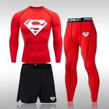 Men Running Jogging Training Clothes Sets Cycling Fitness Sport Wear Kits