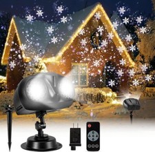 Christmas Snowflake Projector LED Moving Snowfall Laser Light Outdoor Landscape