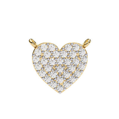 NUIT D'OR - Infinity Echo : Round Lab Created Diamond Heart Necklace