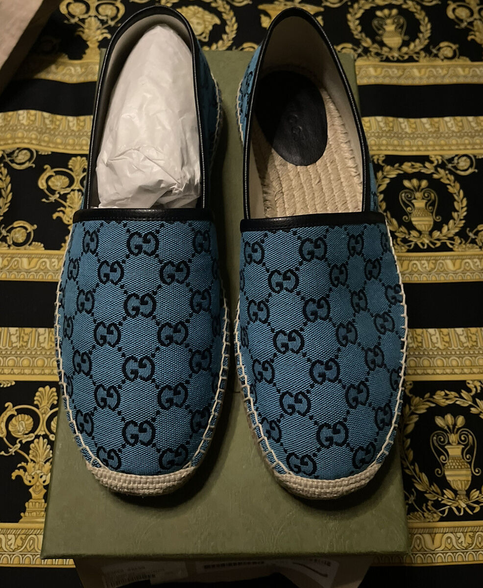 NEW Authentic Gucci GG Monogram Canvas Leather Espadrilles NEW Authentic Gucci GG Monogram Canvas Leather Espadrilles