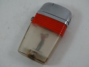 Vintage Scripto Vu-Lighter Golfer Red