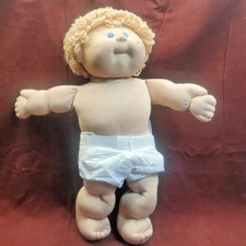 Vintage Cabbage Patch Doll 1978-1982 X. Roberts Blonde Hair Blue Eyes w/ Diaper