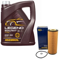 MotoröL Set 0W-30 5 Liter + ÖLfilter SH420P FüR Audi A3 Skoda Octavia I VW Golf