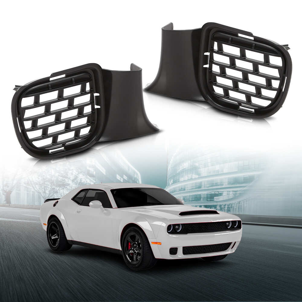 Front Bumper Insert Fog Light Cover Left+Right Fit For 15-23 Dodge Challenger