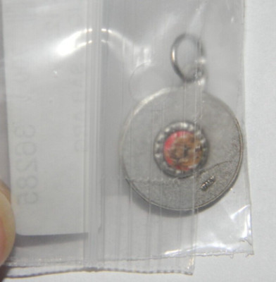 Relic medal round pendant charm St Saint Anne De Beaupre mother of Virgin Mary
