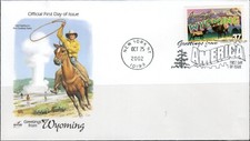 US Scott #3610 Unaddressed First Day Cover, "Greetings from Wyoming"
