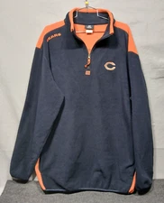 NFL Apparel Fleece Jacket Size L Performance 1/4 zip embroidered Chicago Bears