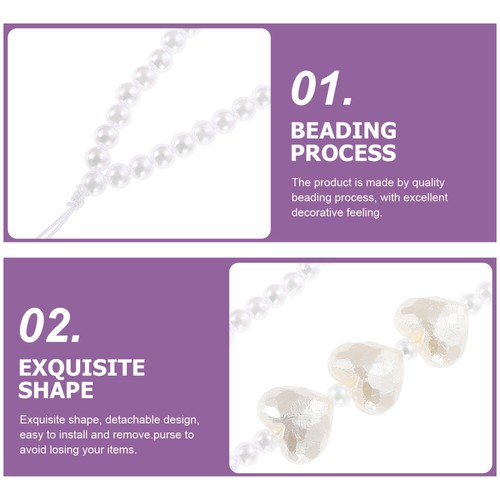 2 Pcs Mobile Phone Decorative Lanyard Cellphone Beaded Pearls Wrist Strap - 第 2/12 張圖片