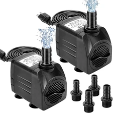 GROWNEER 2 Packs 550GPH Submersible Pump 30W Ultra Quiet Fountain Water Pump, 20