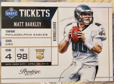 2013 Panini Prestige Draft Tickets Matt Barkley RC #22 Philadelphia Eagles