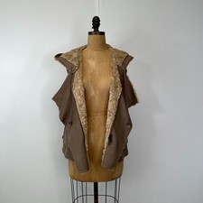 Dylan Vest Women Small Sleeveless Jacket Plush Lined Hood Zip Coat Pocket Cruise