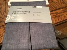 Made By Design Light Filtering Two Panel Pack Color Navy. 