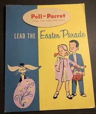 Poll Parrot Shoes Cardboard Easel Sign Easter Holiday C 1950 Kids Fashion Clothi
