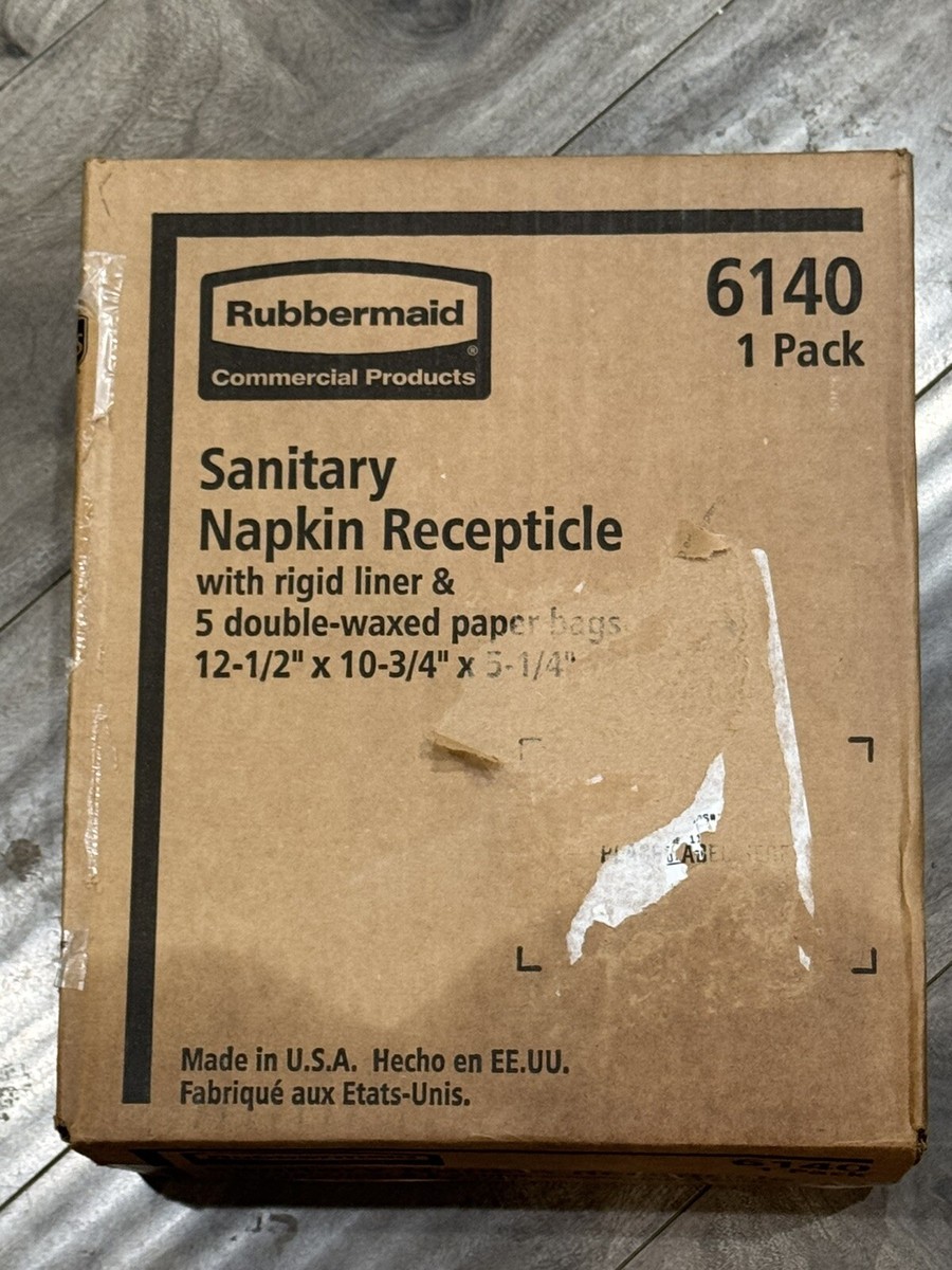Poubelle à Serviettes Hygiéniques RUBBERMAID 6140 Neuve - Avec Doublure Rigide 6141