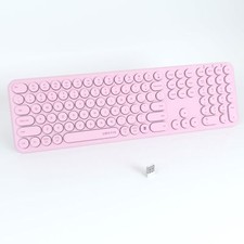 Wireless Pink Keyboard Bluetooth 2.4GHz Dural Mode Connection Scissor Switche...