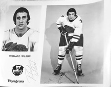 1972 AHL HOCKEY PHOTO RICHARD WILSON AUTOGRAPH NHL NOVA SCOTIA VOYAGEURS RARE 