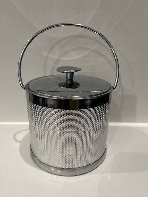 MCM Serv-Master Creations Ice Bucket Silver Design 50s 60s